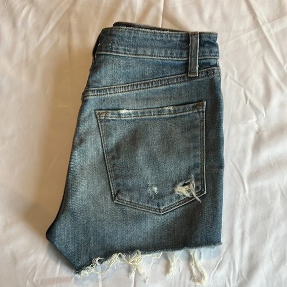 $200 J Brand Size 24 Gracie Distressed High Rise Denim Shorts EUC
